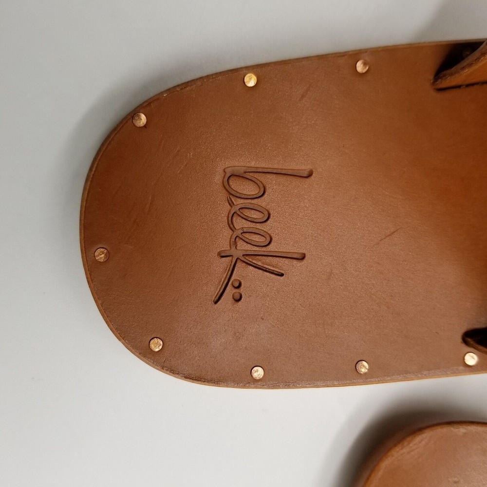 Beek Brown Leather Gladiator Sandals - Picture 6 of 9